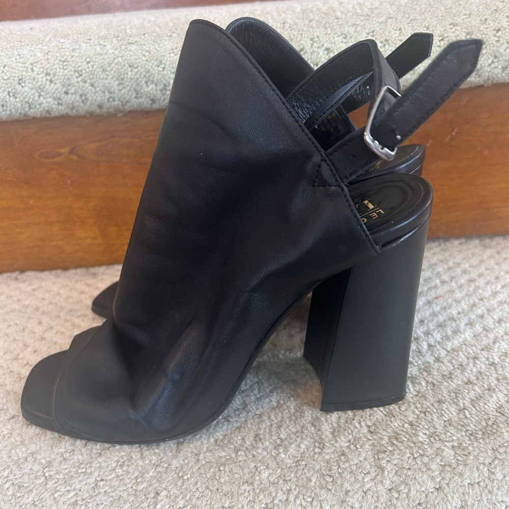 Le Chateau Black High Heel Booties with Ankle Strap